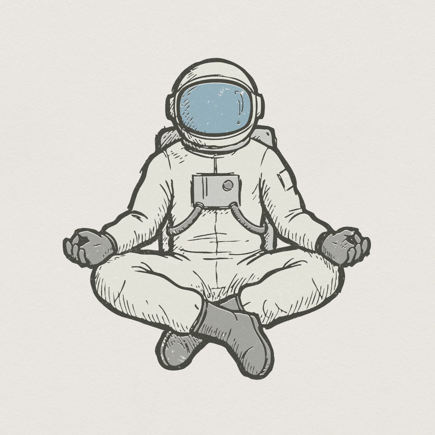Meditating Astronaut PNG, Space Yoga Art - 300 DPI Design for T-Shirt