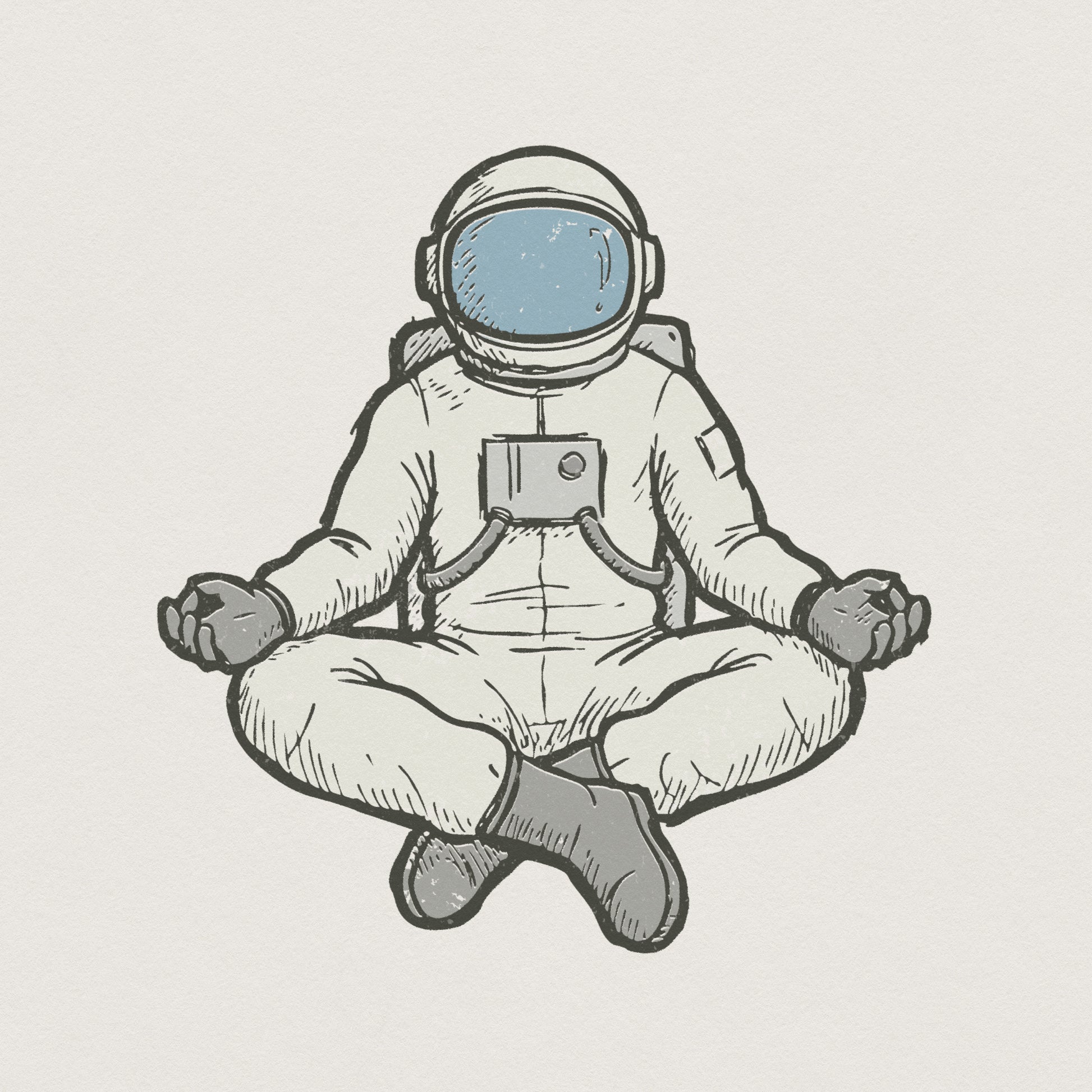 Meditating Astronaut PNG, Space Yoga Art - 300 DPI Design for T-Shirt