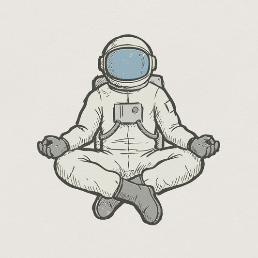 Meditating Astronaut PNG, Space Yoga Art - 300 DPI Design for T-Shirt