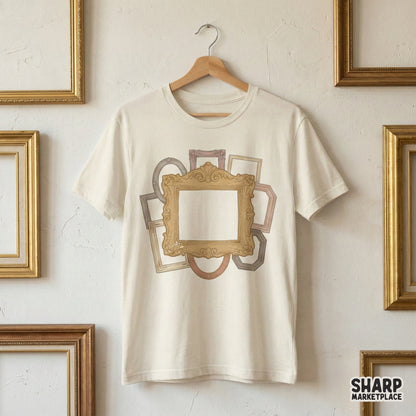Layered baroque and vintage frame graphic with a distressed texture, ideal for creating unique family portrait layouts or custom apparel designs.