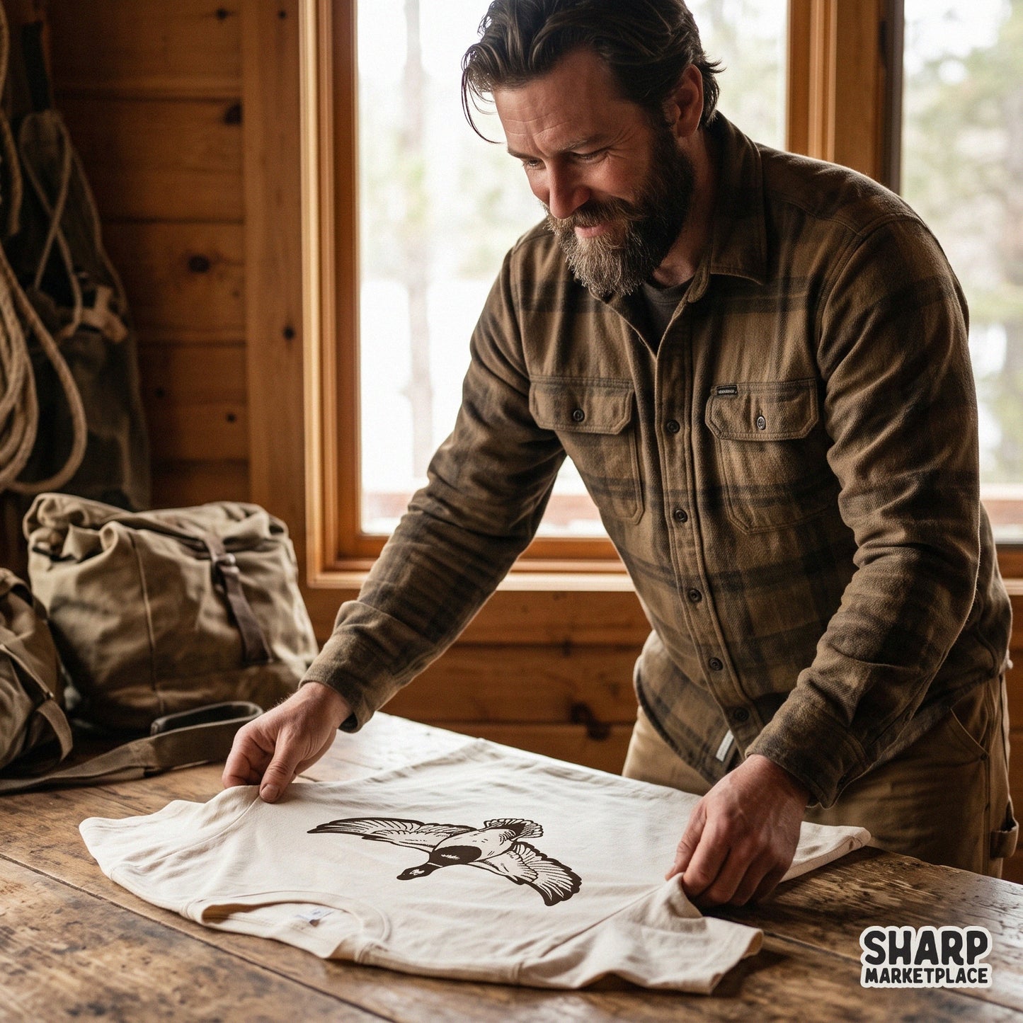 Retro mallard duck hunting png design for sublimation and outdoorsy father's day gifts