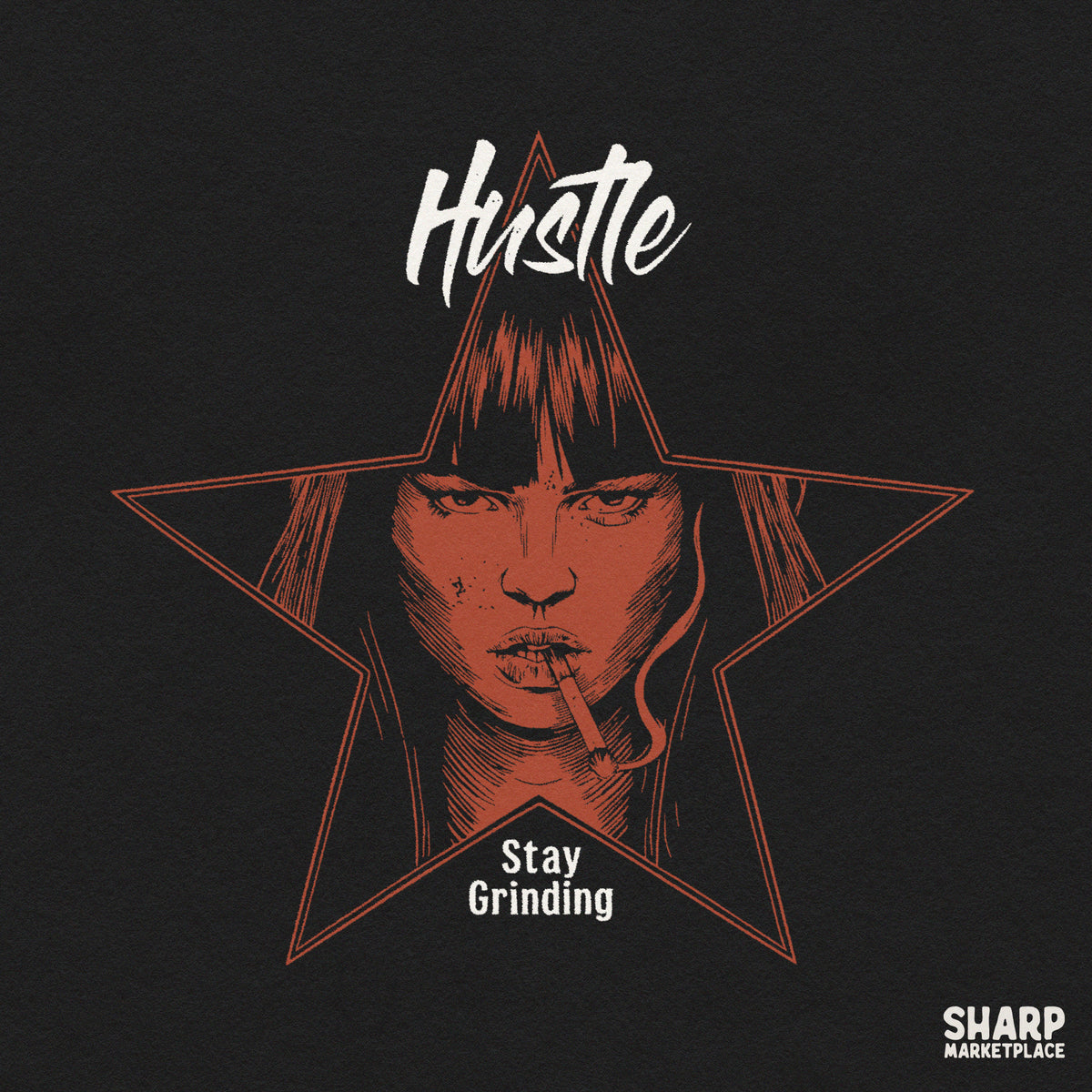 Hustle Stay Grinding Trendy PNG Shirt PNG, Retro Edgy