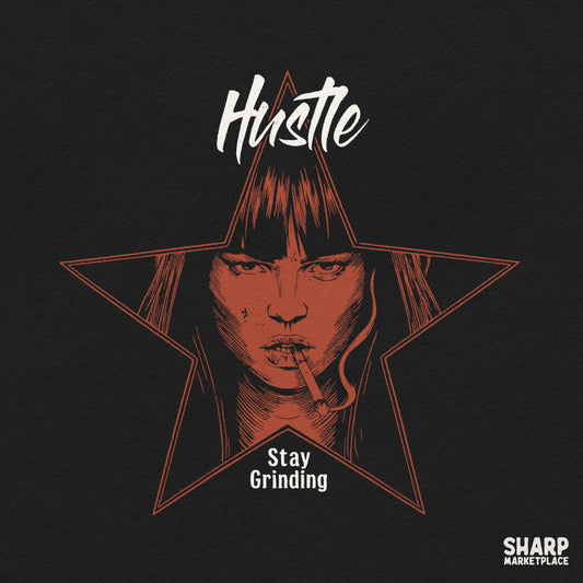 Hustle Stay Grinding Trendy PNG Shirt PNG, Retro Edgy
