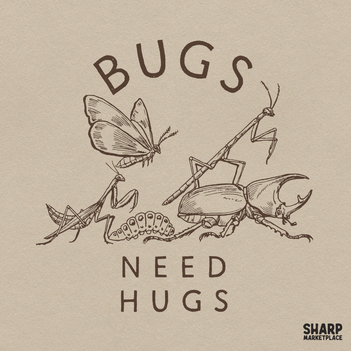 Bugs Need Hugs Butterfly Png, Vintage Insect Shirt Png