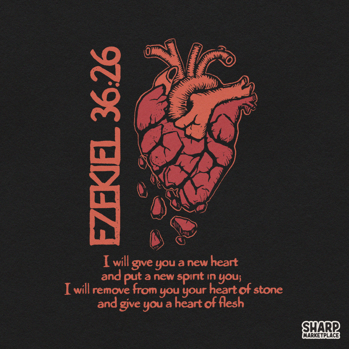 Ezekiel 36:26 Christian PNG Shirt, DTF Scripture Faith