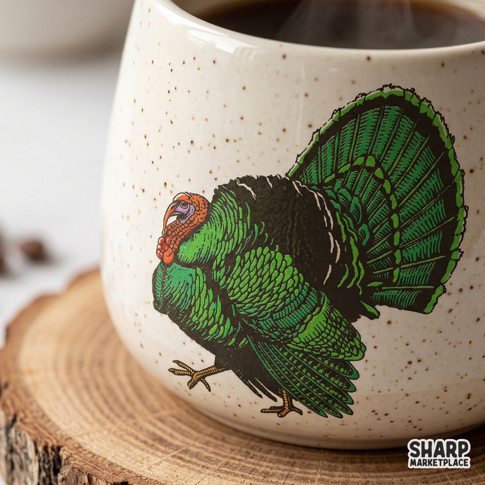 Vintage green feathered turkey drawing retro autumn fall png graphic for thanksgiving shirts