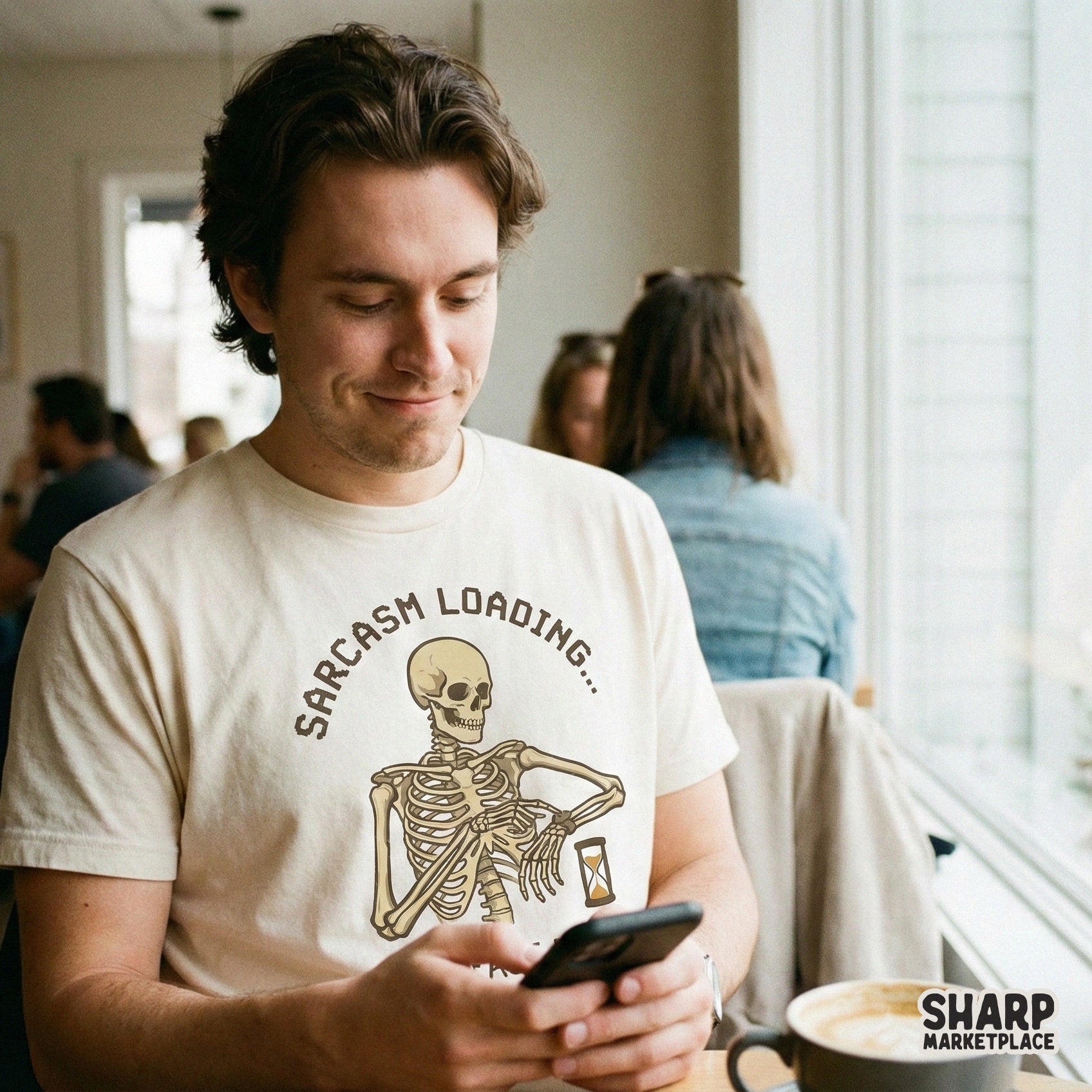 Sarcasm Loading Please Wait PNG, Funny Skeleton Shirt - 300 DPI Design