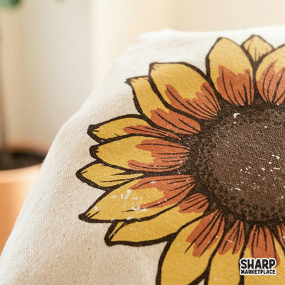 Detailed sunflower bloom digital art in a trendy farmhouse aesthetic, suitable for high-quality sublimation transfers and printable wall art.