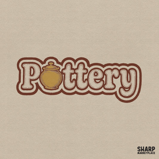 Trendy clay artist sublimation design for pottery lovers featuring a retro aesthetic for crafting custom shirts and apparel