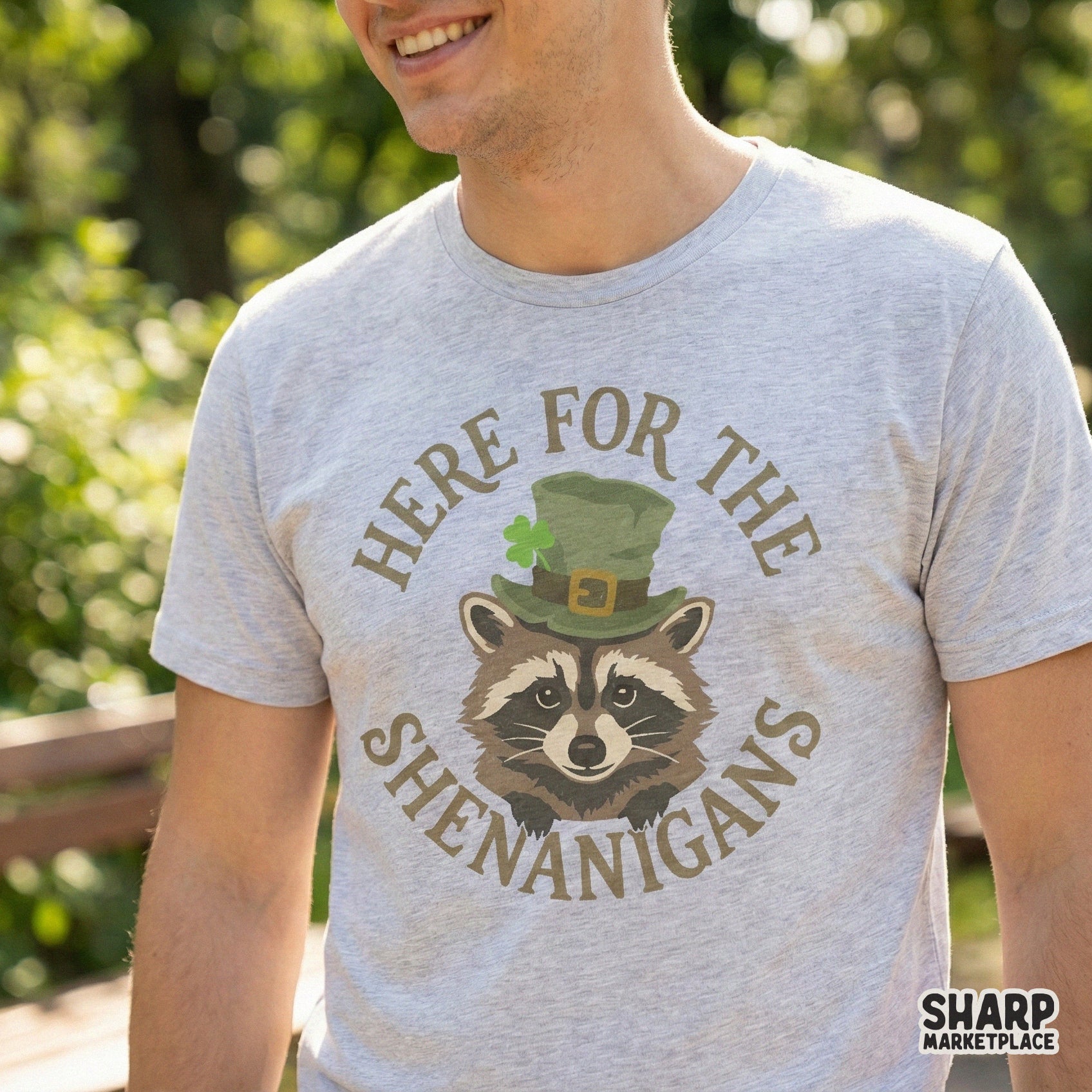 Here For The Shenanigans PNG, St Patrick’s Day Raccoon Shirt Design - 300