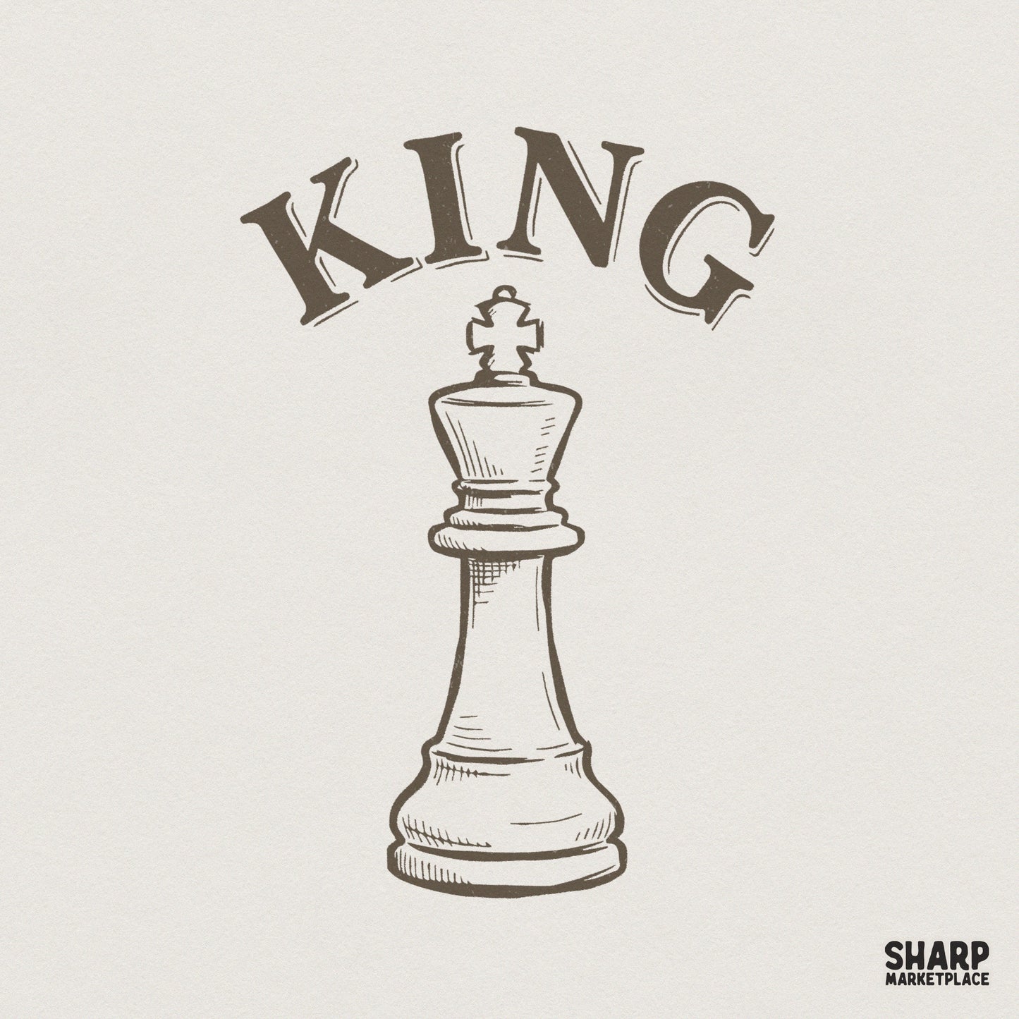 King PNG Chess Piece Design, Digital Download for Men - 300 DPI Design