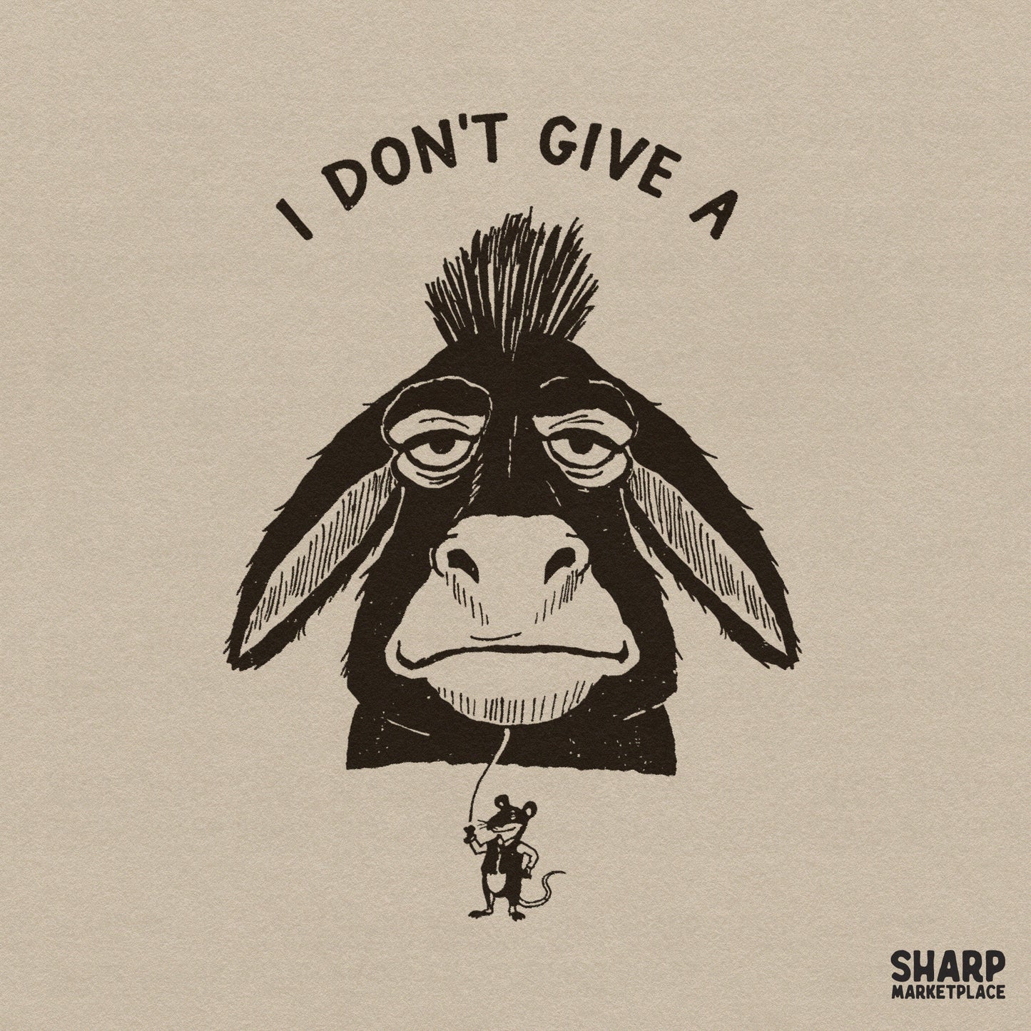 Funny retro donkey meme digital art for sarcastic png sublimation t-shirt designs