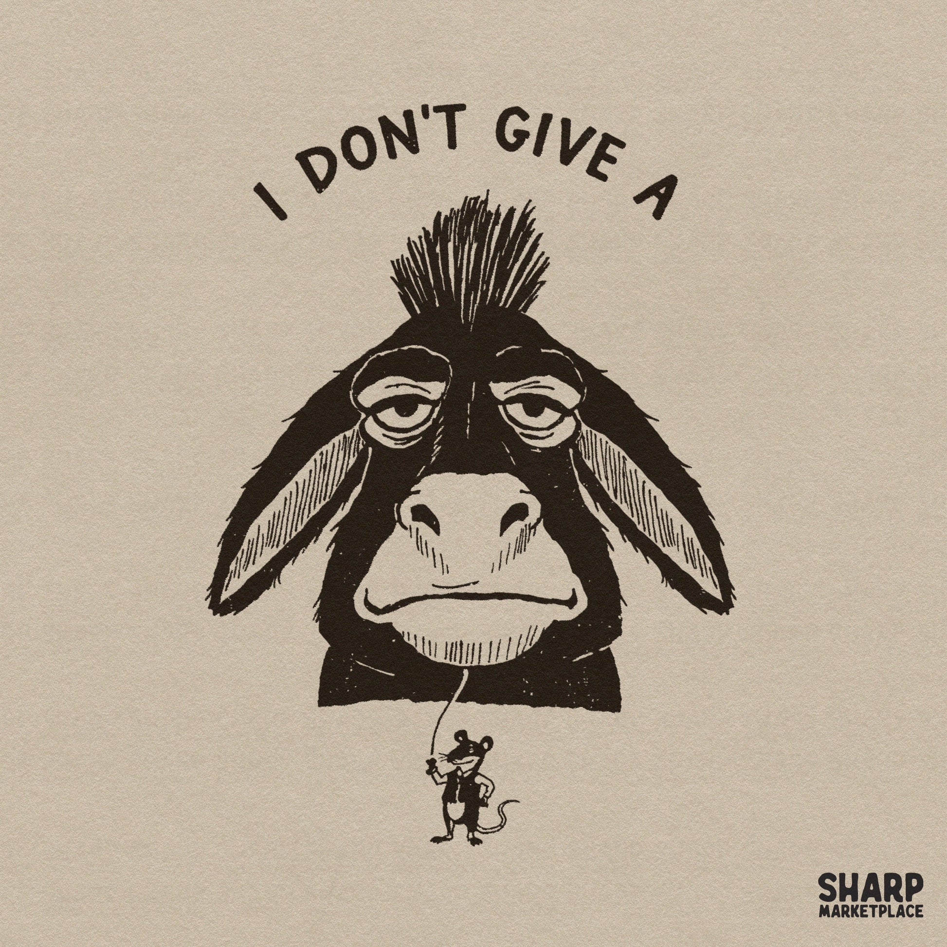 Funny retro donkey meme digital art for sarcastic png sublimation t-shirt designs