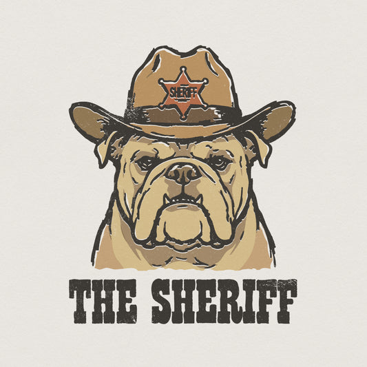 The Sheriff Bulldog PNG, Funny Western Dog Print - 300 DPI Design for