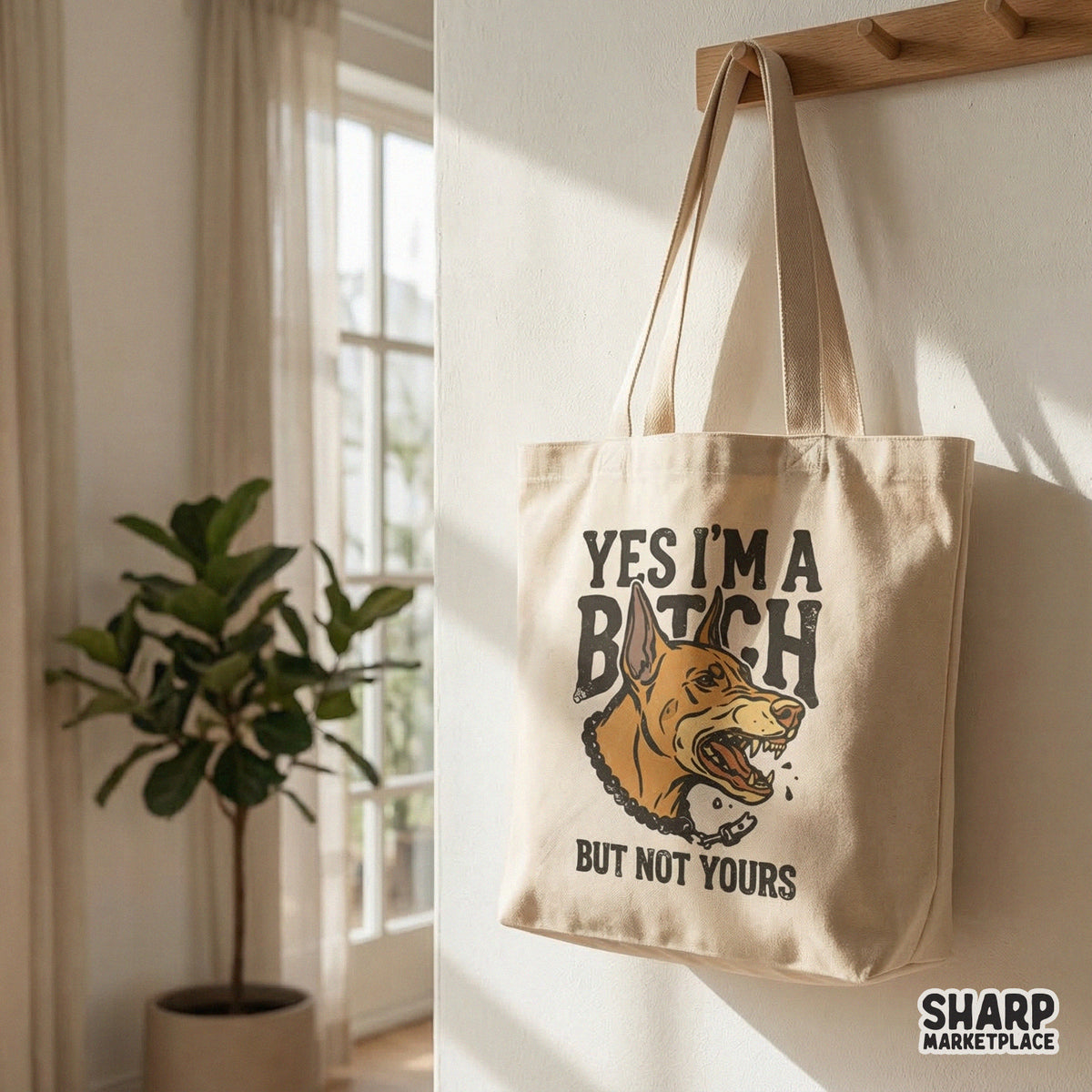 High-resolution printable design featuring a rebellious dog illustration and blunt text, ideal for creating edgy t-shirts, posters, or unique gifts.