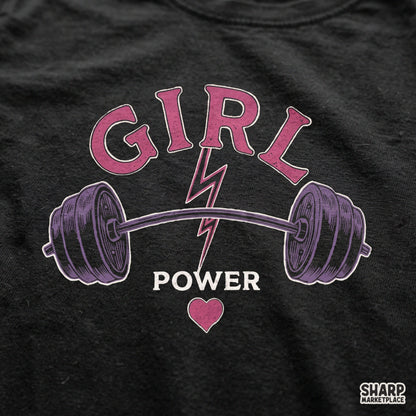 Girl Power PNG, Heavy Barbell Workout Shirt, Female