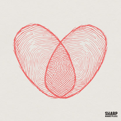 Fingerprint Heart PNG, Digital Download - 300 DPI Design for T-Shirt
