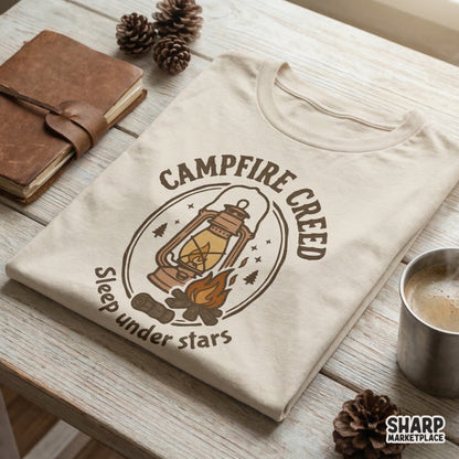 Campfire Creed PNG, Sleep Under Stars Camping Digital Design - 300 DPI