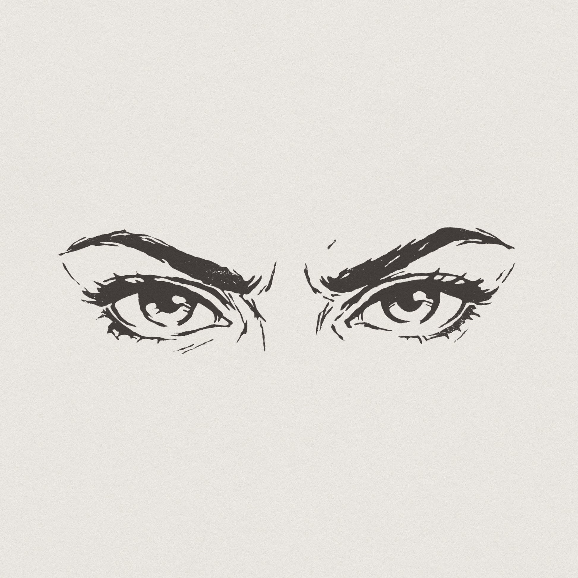 Fierce Eyes PNG, Bold Eye Line Art - 300 DPI Design for T-Shirt