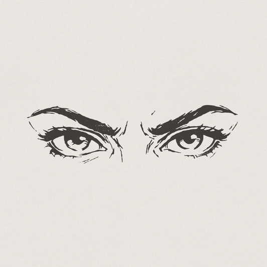 Fierce Eyes PNG, Bold Eye Line Art - 300 DPI Design for T-Shirt