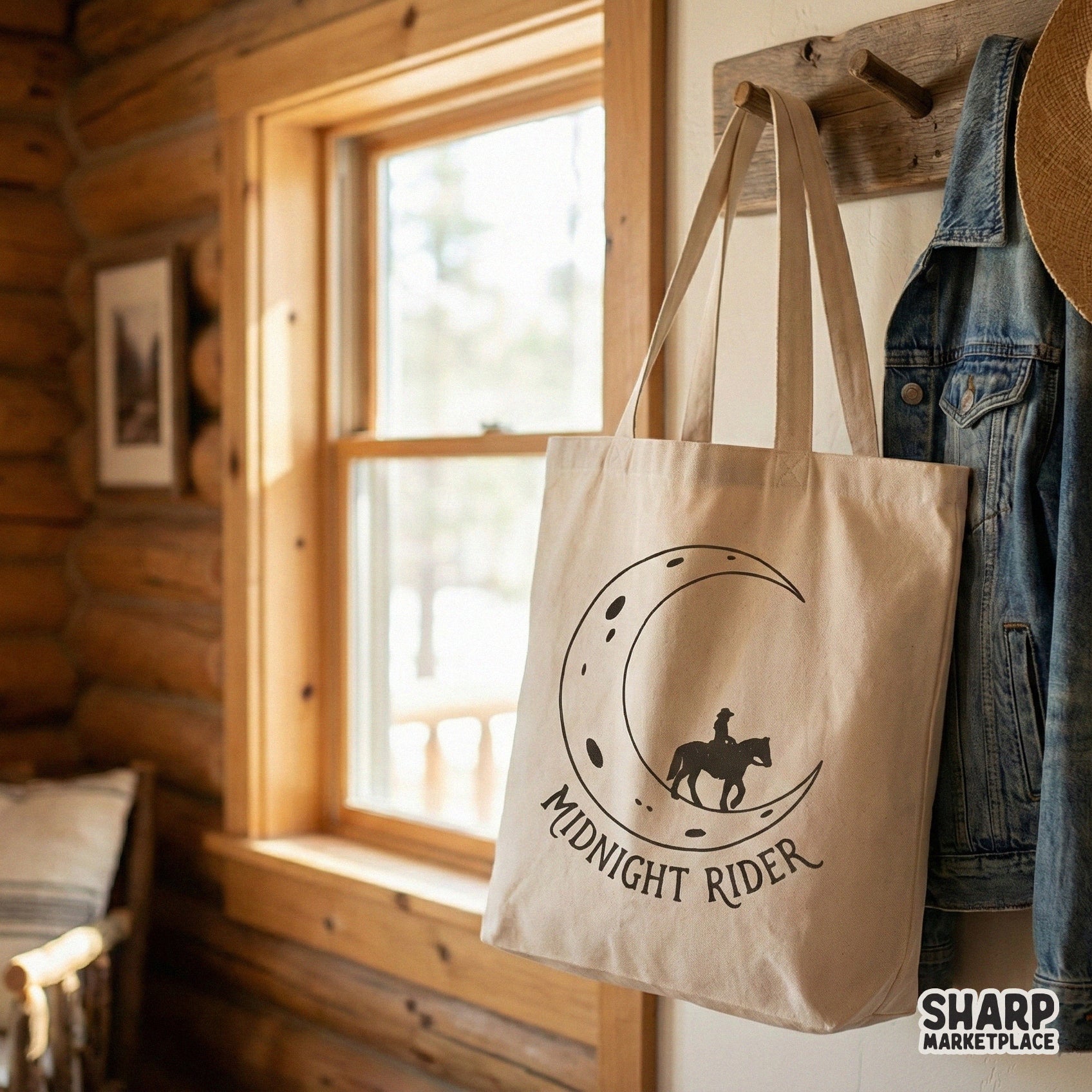 Midnight Rider PNG, Western Cowboy Moon T-Shirt Design - 300 DPI Design