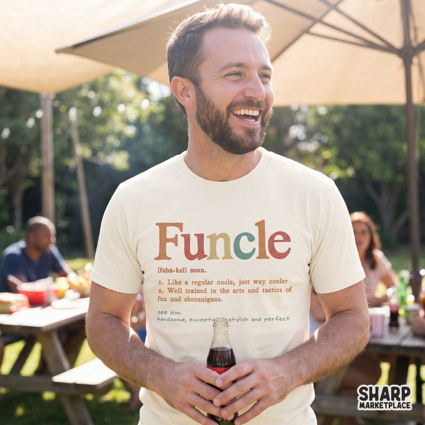 Retro Funcle definition sublimation PNG design for a cool uncle dad shirt or funny family themed custom apparel