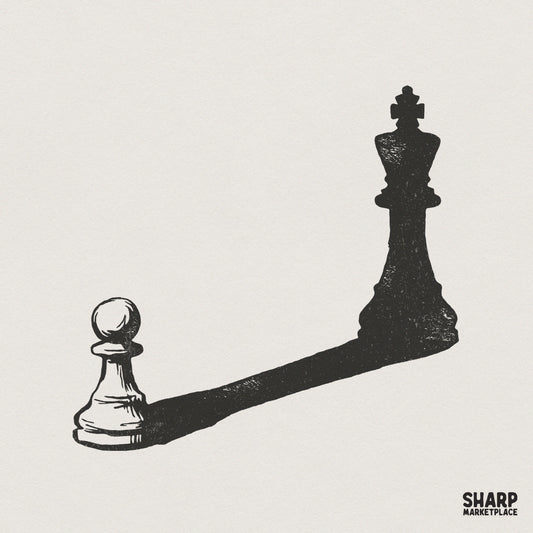 Chess Pawn with King Shadow PNG, Motivational Chess Shirt Design - 300
