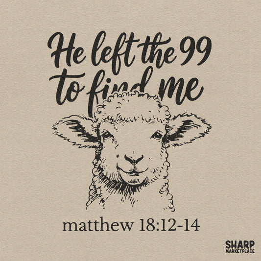Retro christian png featuring a lost sheep design and a popular matthew bible verse for easter sublimation shirts