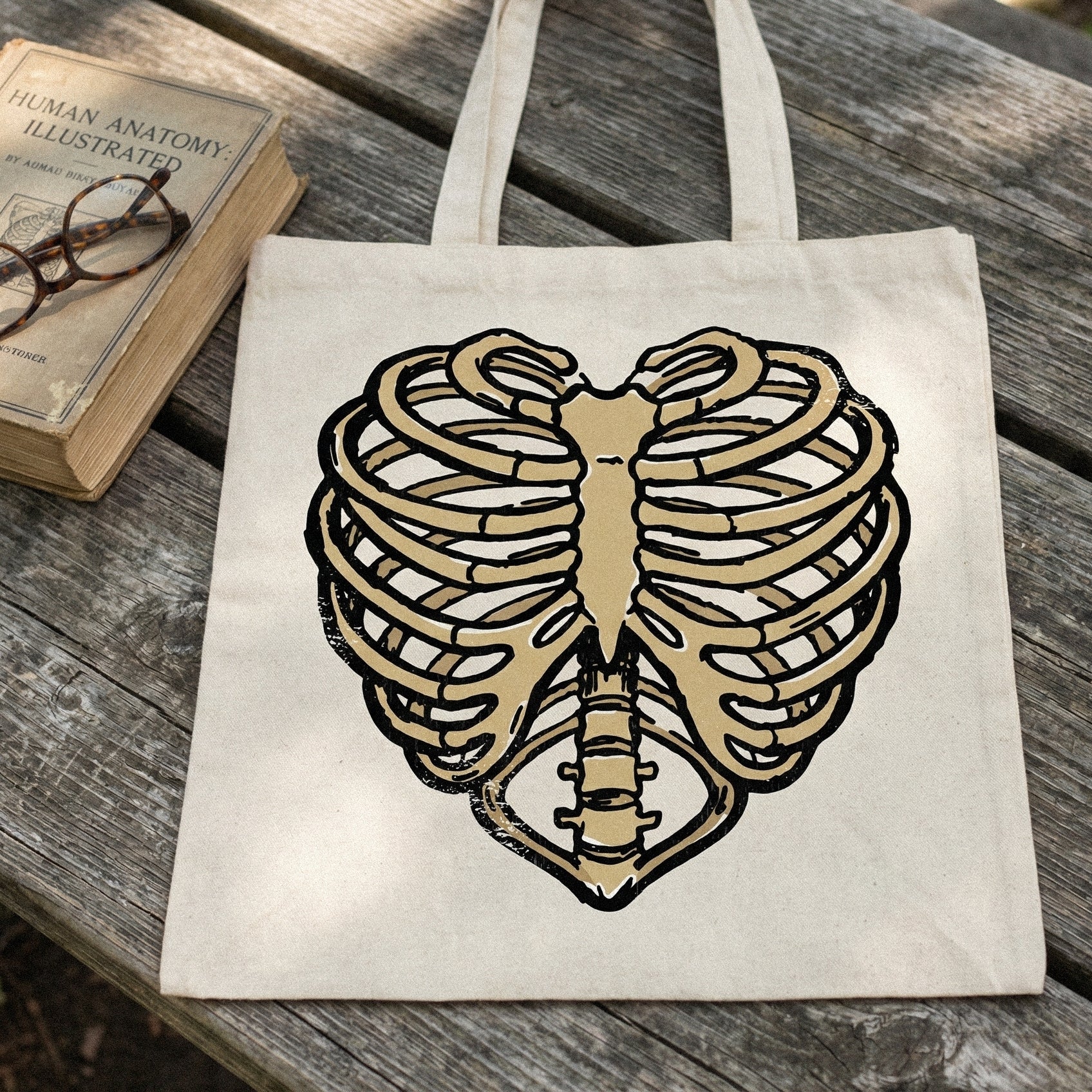 Heart Ribcage PNG, Skeleton Art - 300 DPI Design for T-Shirt