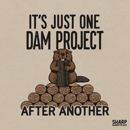 Funny beaver pun handyman humor retro graphic tee sublimation PNG design for t-shirts and apparel