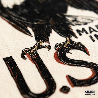 Patriotic bald eagle with American flag vintage western sublimation PNG design for shirts and Memorial Day decor