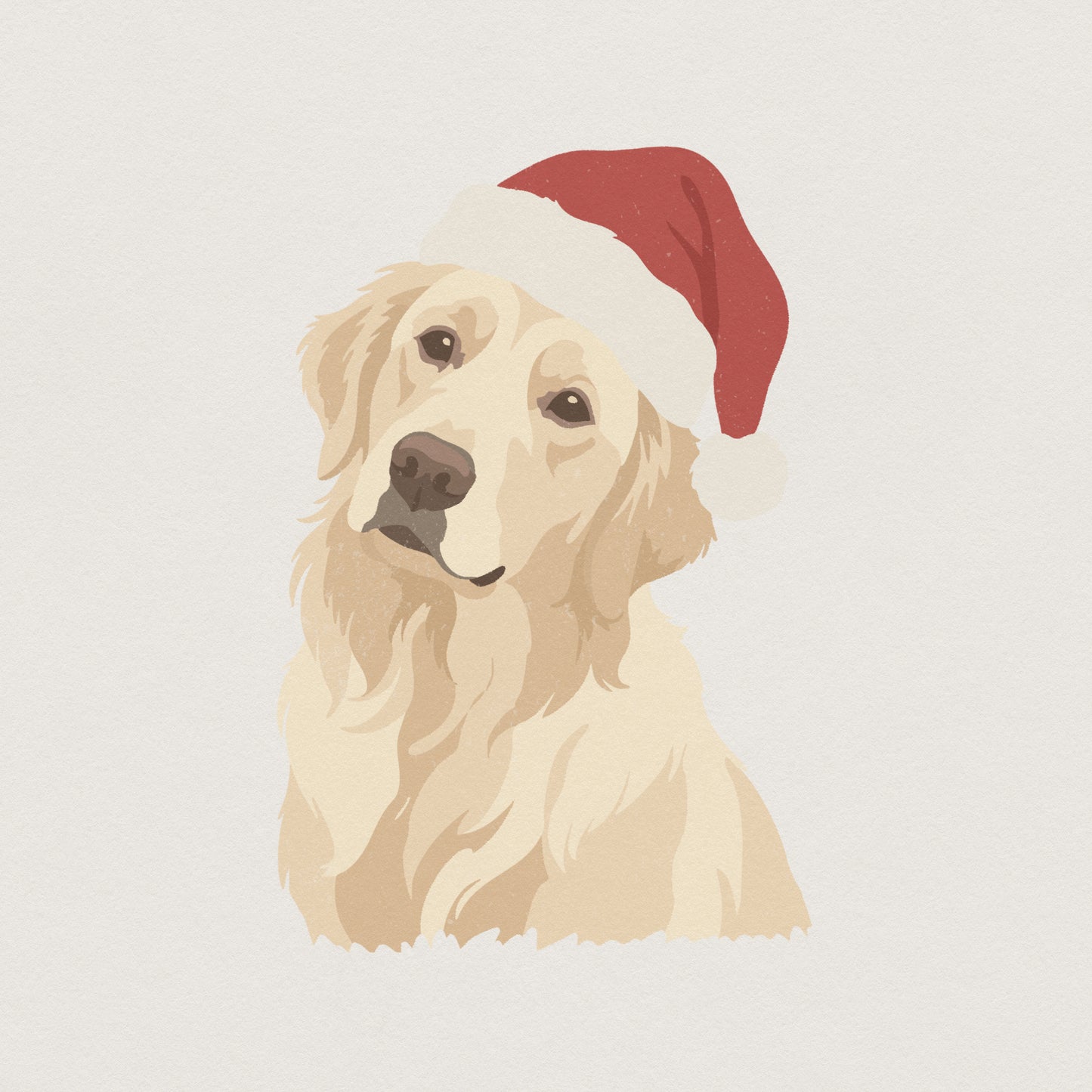 Golden Retriever Christmas PNG, Santa Hat Dog Digital Download - 300 DPI