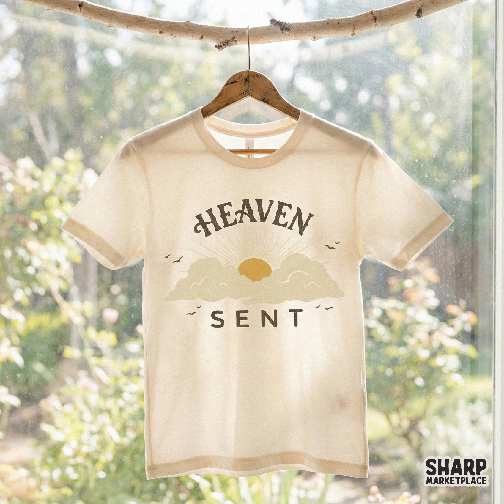 Heaven Sent PNG, Angelic Clouds Digital Design - 300 DPI Design for T-Shirt