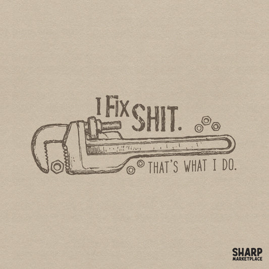 Sarcastic handyman humor graphic featuring a mechanic tools design for funny Father's Day sublimation shirts