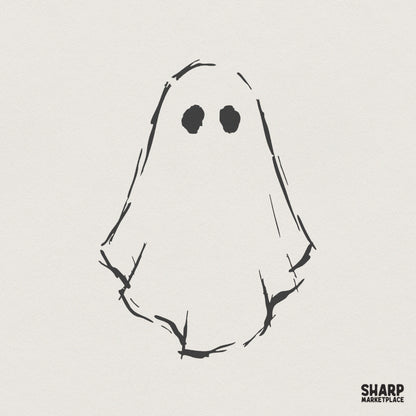 Simple Ghost PNG, Minimalist Halloween Spirit - 300 DPI Design for T-Shirt