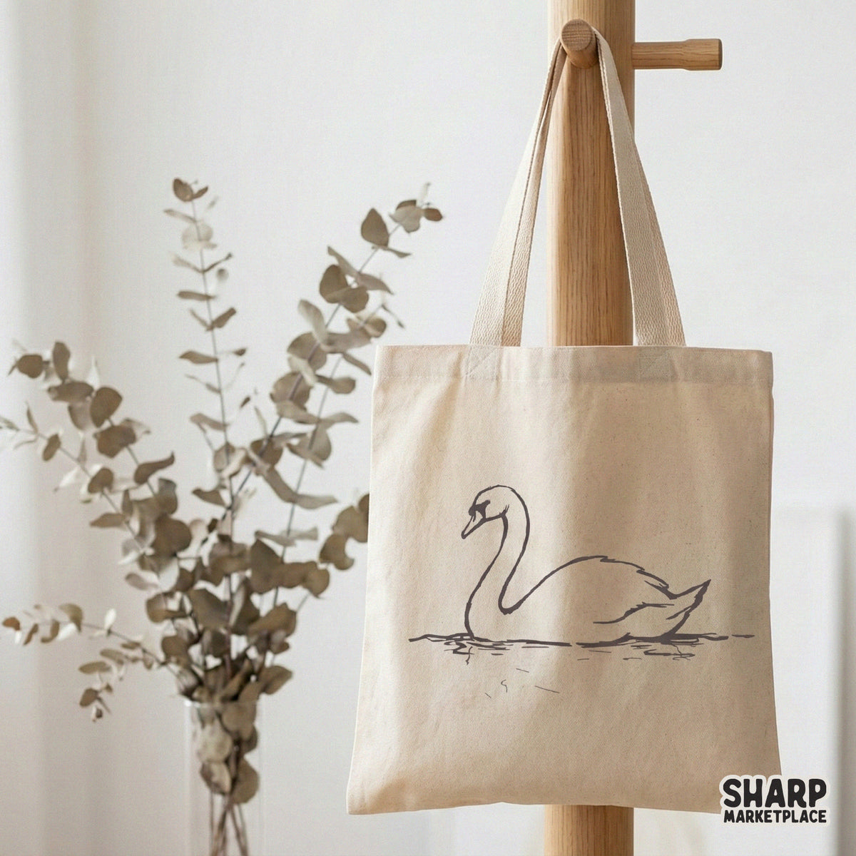 Sophisticated waterfowl sketch in a minimalist style, suitable for high-quality digital printing on tumblers, shirts, or home decor items.