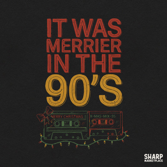 Retro Christmas cassette tape sublimation PNG design featuring 90s holiday nostalgia for t-shirts and apparel
