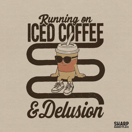 Funny sarcastic coffee png design for custom sublimation stickers and retro iced coffee mugs