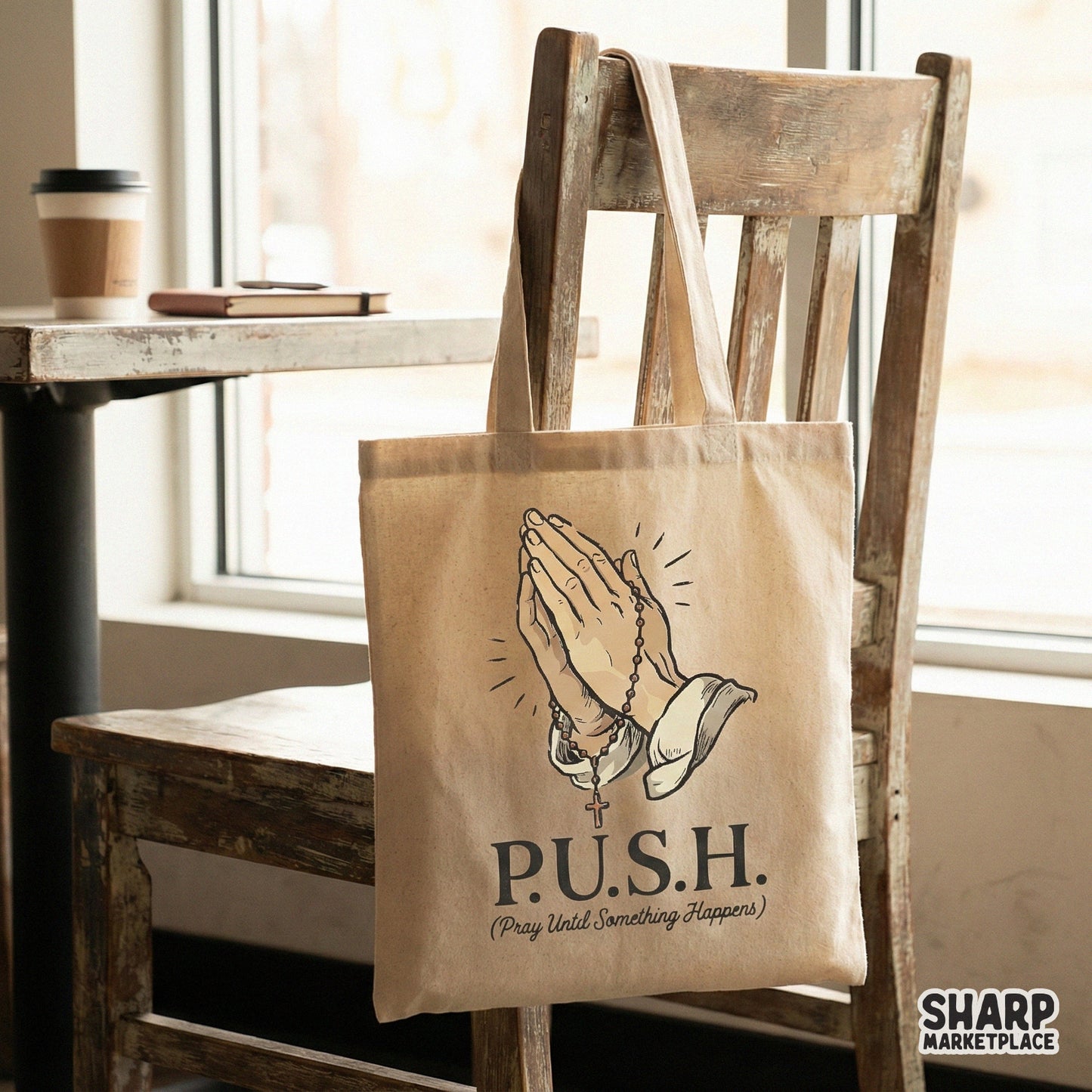 P.U.S.H. Pray Until Something Happens PNG, Praying Hands Shirt Design -