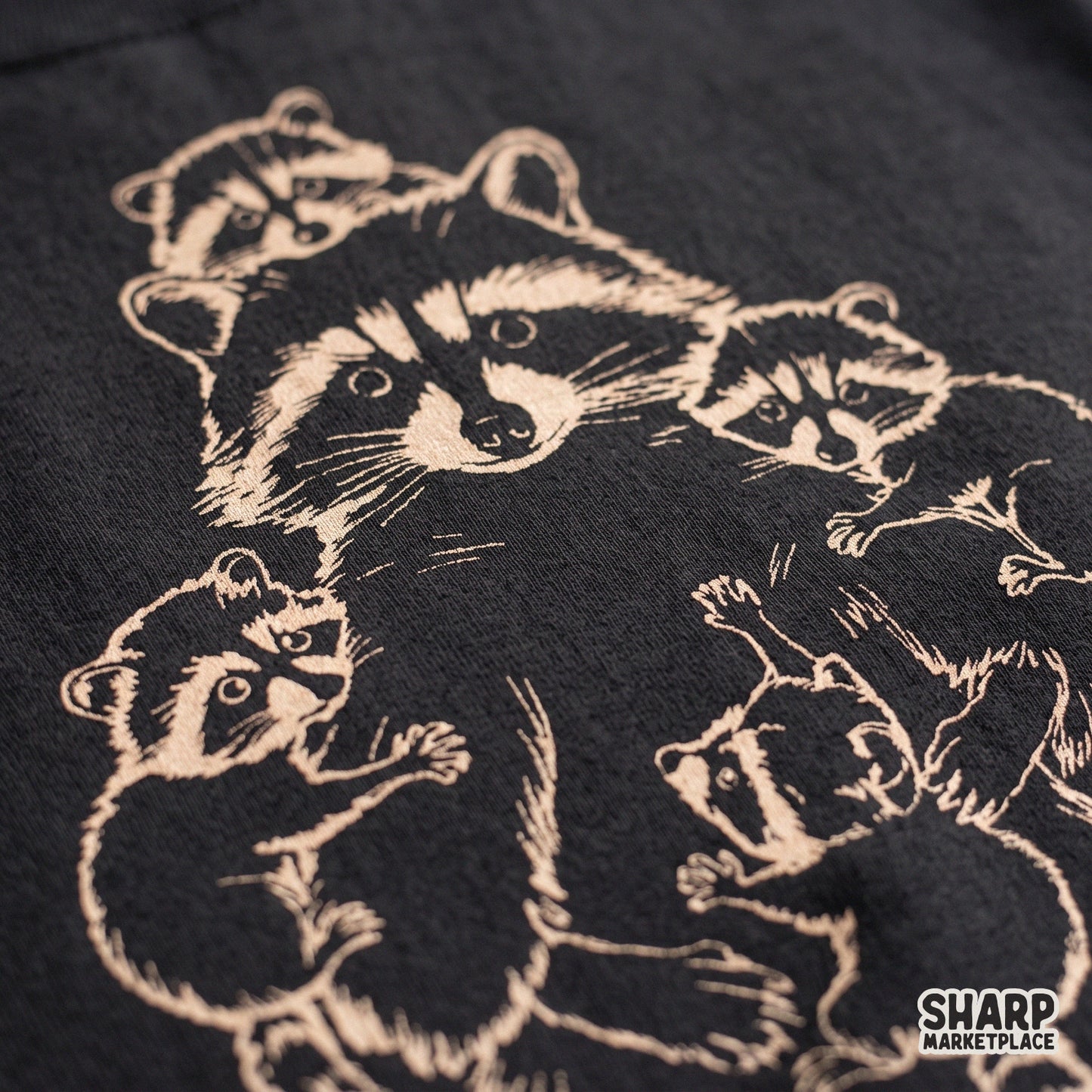 Funny retro raccoon mom with babies feral trash panda sublimation png for mother's day shirts