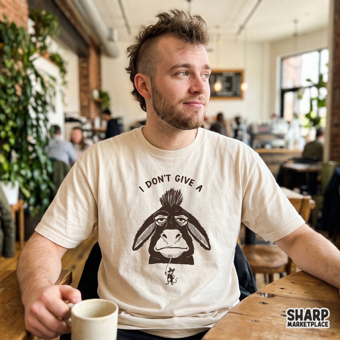 Retro vintage donkey design for sarcastic png humor and funny animal memes sublimation t-shirts