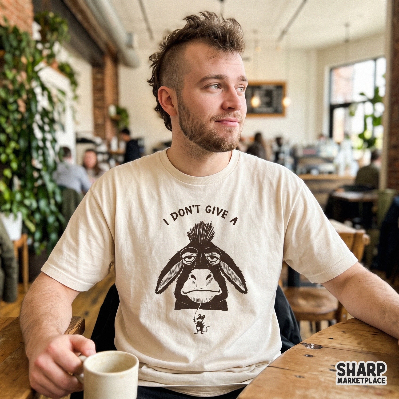 Retro vintage donkey design for sarcastic png humor and funny animal memes sublimation t-shirts
