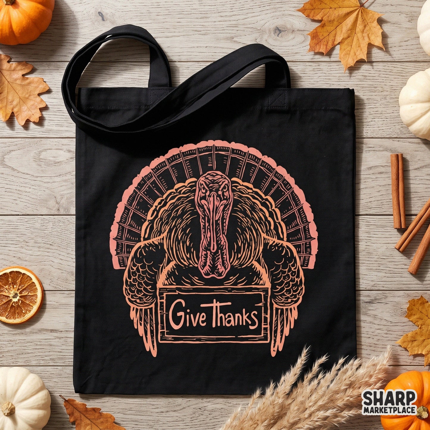 Give Thanks retro Thanksgiving celebration graphic for autumn apparel sublimation and DIY fall shirt designs