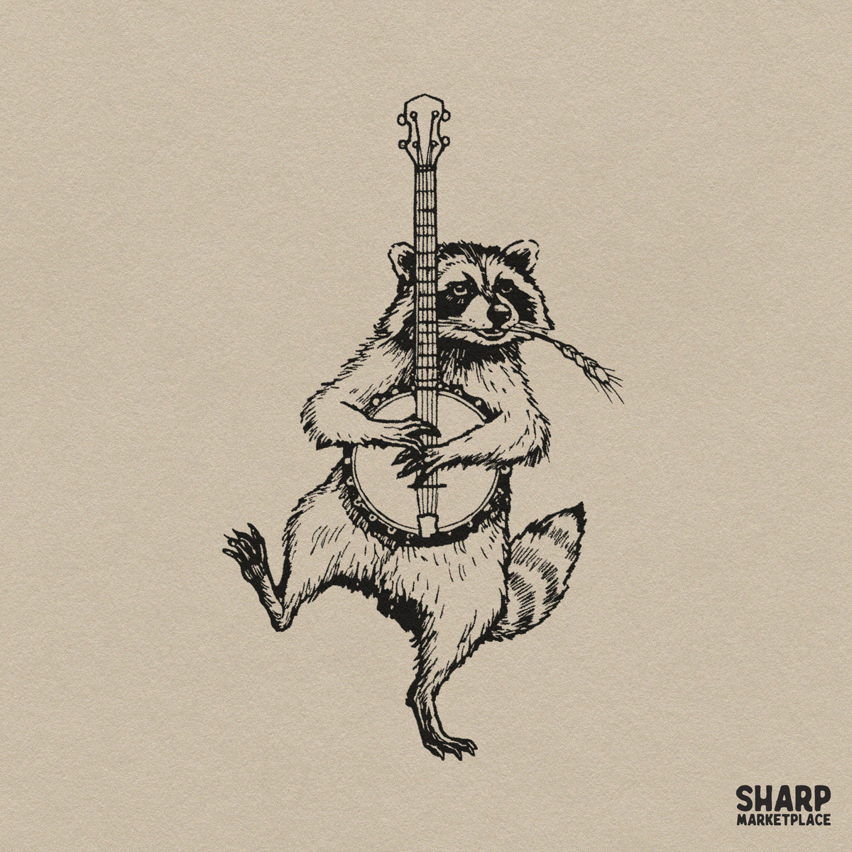 Dancing Raccoon Playing The Banjo Western PNG, Bluegrass