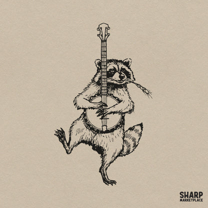 Dancing Raccoon Playing The Banjo Western PNG, Bluegrass
