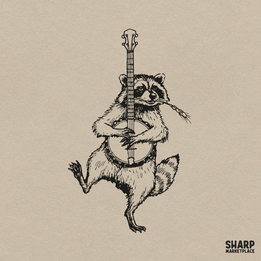 Dancing Raccoon Playing The Banjo Western PNG, Bluegrass
