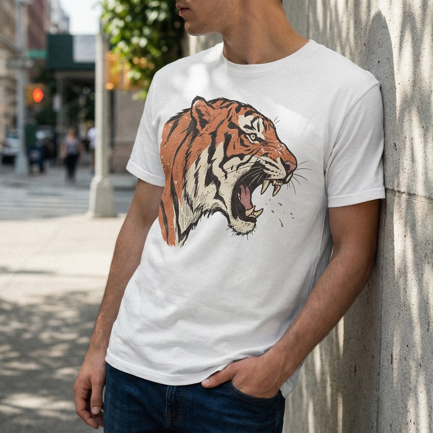 Roaring Tiger PNG, Wild Animal Art - 300 DPI Design for T-Shirt