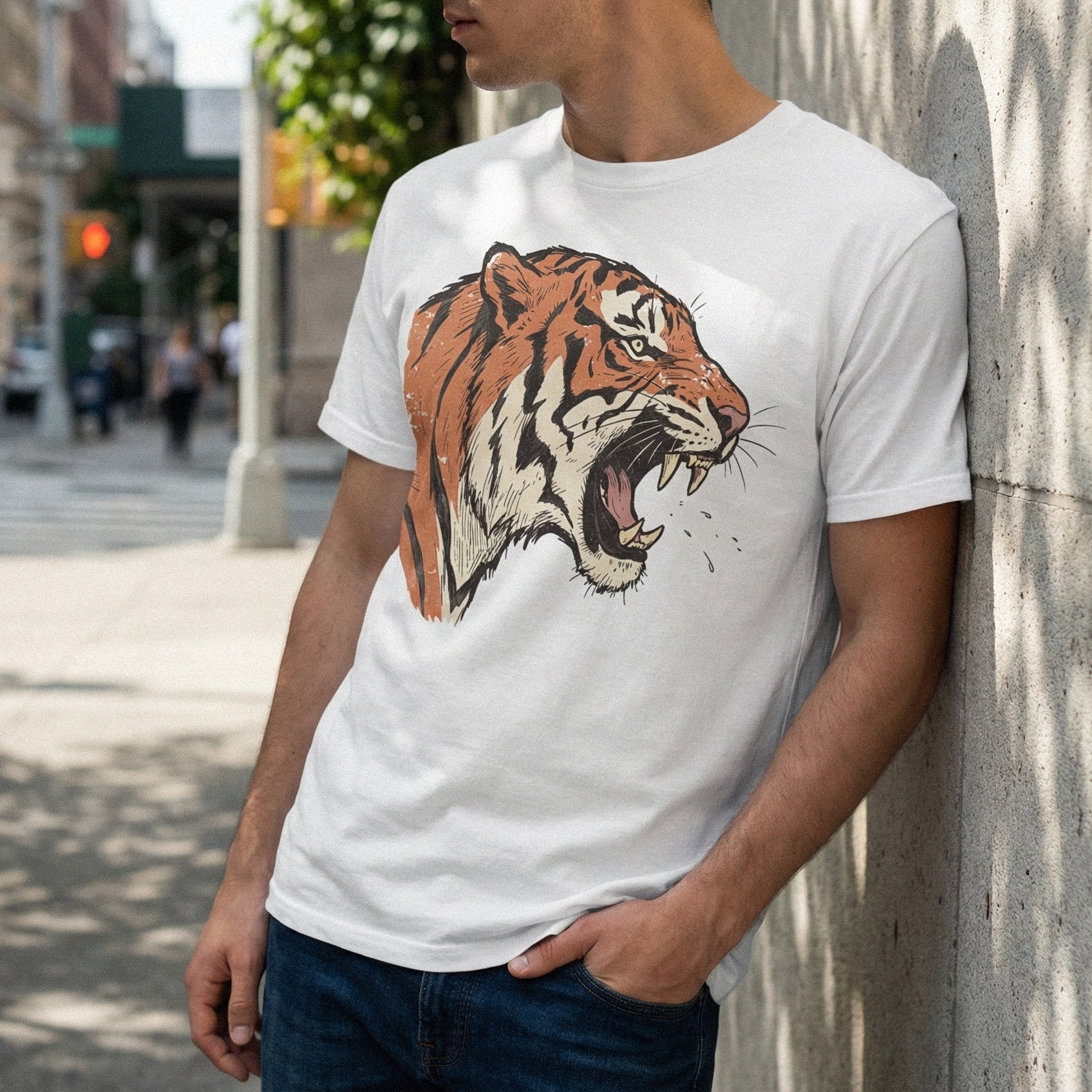 Roaring Tiger PNG, Wild Animal Art - 300 DPI Design for T-Shirt
