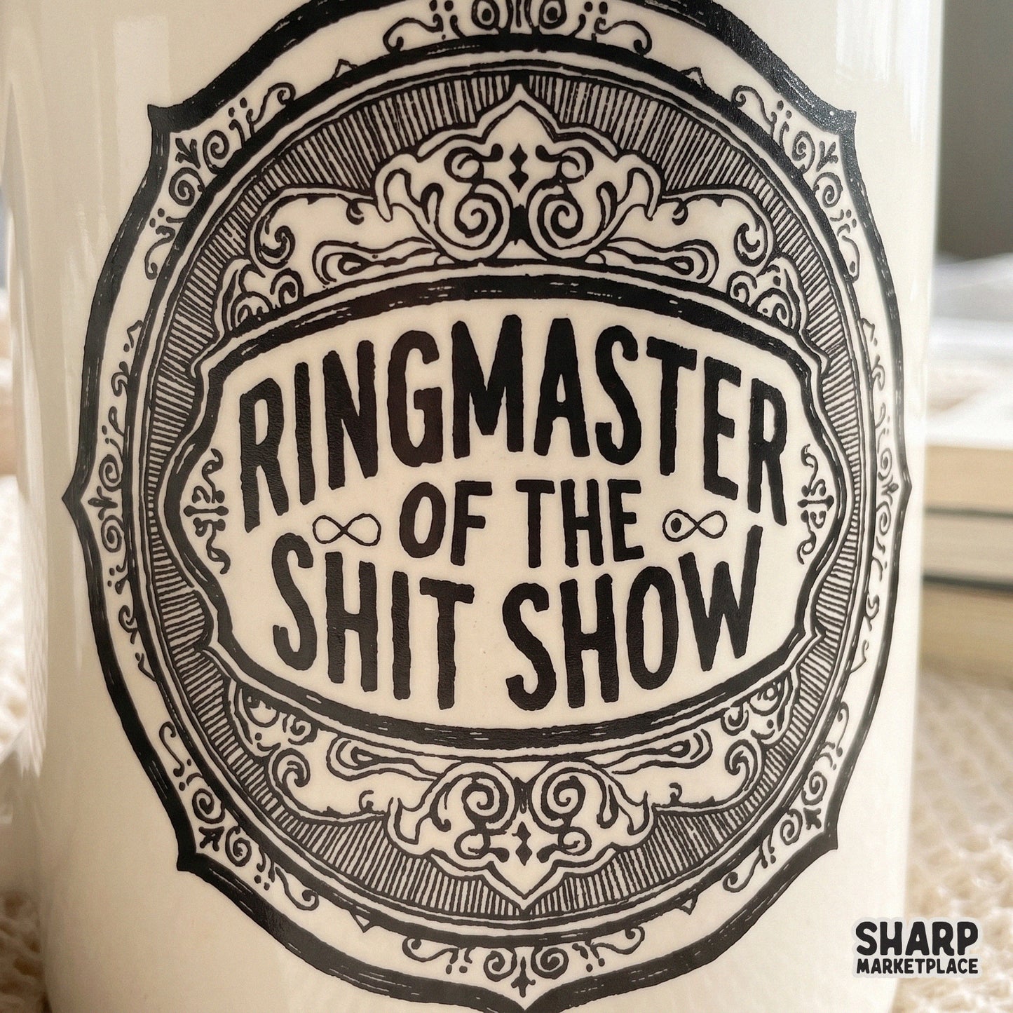 Retro Ringmaster Of The Shit Show PNG design featuring sarcastic motherhood humor for sublimation and mom shirts