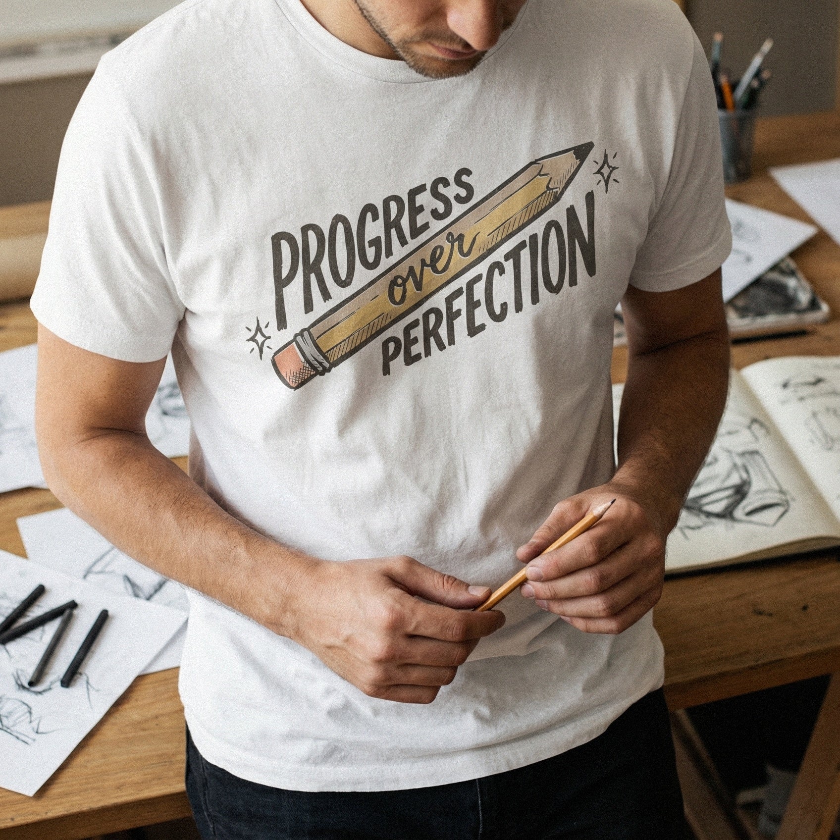 Progress Over Perfection PNG, Motivational Quote Shirt - 300 DPI Design